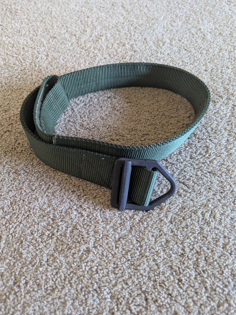 Men's Olive Green Tactical Web Belt with Metal Buckle